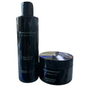 KERATIN SHAMPOO shampoo idratante arricchito di una combinazione di preziosi  elementi naturali di origine vegetale. Arricchito con cheratina biomedica un attivo condizionante altamente sostanziale che favorisce una riparazione mirata alle aree piu' danneggiate della superficie dei capelli. indicato per ogni tipo di capelli, deterge delicatamente ripristinando l'ideale idratazione e la naturale morbidezza. rispetta e protegge il colore KERATIN MASCHERA